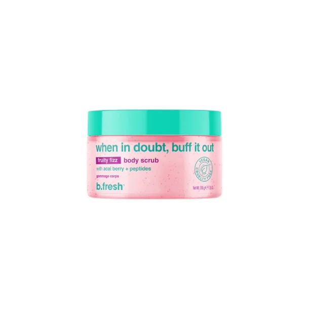 b.fresh  When in doubt, buff it out  fruity fizz body scrub  200 ml