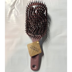 Nordic Bio Brush Paddle nature med vildsvinehr - Gammel Rosa