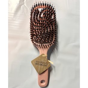 Nordic Bio Brush Paddle nature med vildsvinehr - Lys Rosa